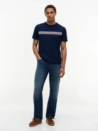 T-shirt con taschino a strisce sul petto