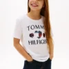 T-shirt da bambina con logo a forma di cuore in paillettes T-shirt da bambina con logo a forma di cuore in paillettes