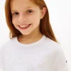 T-shirt da bambina con logo Hilfiger e cravatte sul davanti T-shirt da bambina con logo Hilfiger e cravatte sul davanti