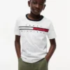 T-shirt da bambino con logo a strisce e bandiera