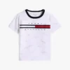 T-shirt da bambino con logo a strisce e bandiera
