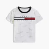 T-shirt da bambino con logo a strisce e bandiera