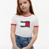 T-shirt da bambino con logo bandiera ondulata T-shirt da bambino con logo bandiera ondulata