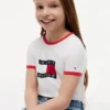 T-shirt da bambino con logo bandiera ondulata T-shirt da bambino con logo bandiera ondulata