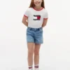 T-shirt da bambino con logo bandiera ondulata T-shirt da bambino con logo bandiera ondulata