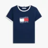 T-shirt da bambino con logo bandiera ondulata T-shirt da bambino con logo bandiera ondulata