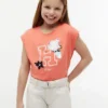 T-shirt da bambino con logo floreale in paillettes T-shirt da bambino con logo floreale in paillettes