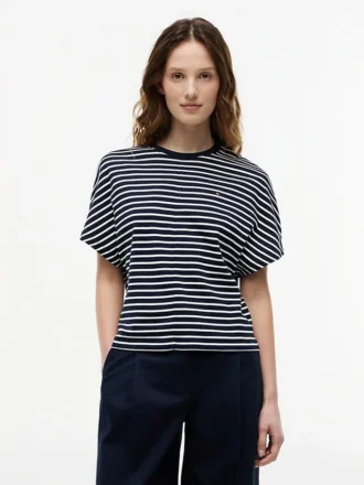 T-shirt girocollo con maniche a pipistrello