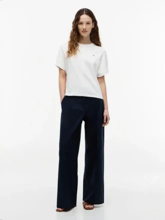 T-shirt girocollo con maniche a pipistrello