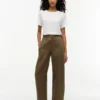 T-shirt girocollo in misto lino T-shirt girocollo in misto lino