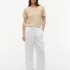 T-shirt girocollo in misto lino T-shirt girocollo in misto lino
