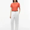 T-shirt girocollo in misto lino T-shirt girocollo in misto lino