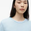 T-shirt girocollo in misto lino T-shirt girocollo in misto lino