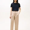 T-shirt girocollo in misto lino T-shirt girocollo in misto lino