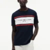 T-shirt Hilfiger con logo a righe T-shirt Hilfiger con logo a righe