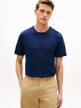 T-shirt in cotone e lino New York Label