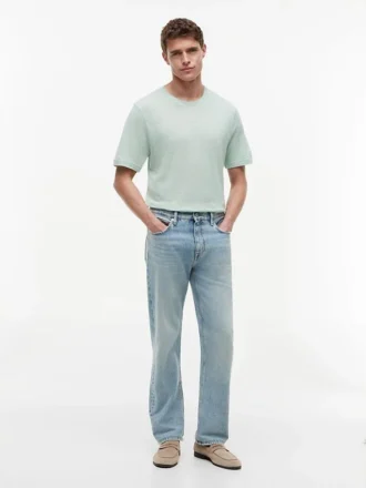 T-shirt in cotone e lino New York Label