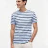 T-shirt in cotone elasticizzato a righe extra slim