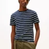 T-shirt in cotone elasticizzato a righe extra slim