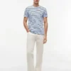 T-shirt in cotone elasticizzato a righe extra slim