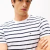 T-shirt in cotone elasticizzato a righe extra slim