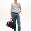 T-shirt in cotone elasticizzato a righe extra slim