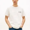 T-shirt in cotone fiammato con logo sul retro T-shirt in cotone fiammato con logo sul retro