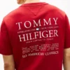 T-shirt in cotone fiammato con logo sul retro T-shirt in cotone fiammato con logo sul retro