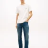 T-shirt in cotone fiammato con logo sul retro T-shirt in cotone fiammato con logo sul retro