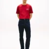 T-shirt in cotone fiammato con logo sul retro T-shirt in cotone fiammato con logo sul retro