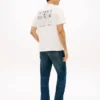 T-shirt in cotone fiammato con logo sul retro T-shirt in cotone fiammato con logo sul retro