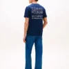 T-shirt in cotone fiammato con logo sul retro T-shirt in cotone fiammato con logo sul retro
