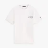 T-shirt in cotone fiammato con logo sul retro T-shirt in cotone fiammato con logo sul retro