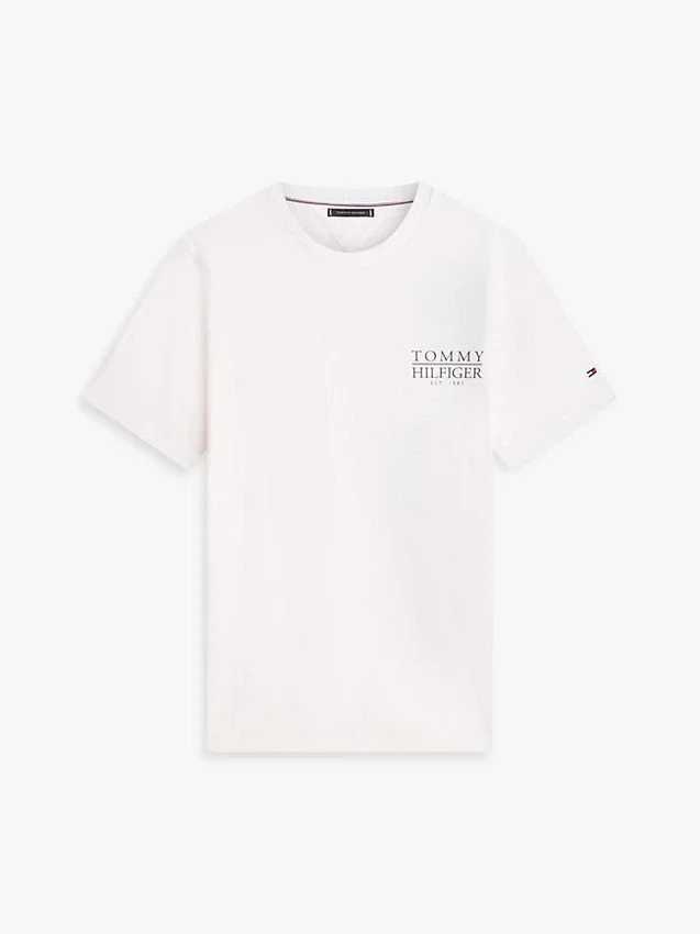T-shirt in cotone fiammato con logo sul retro T-shirt in cotone fiammato con logo sul retro