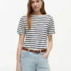 T-shirt in cotone interlock con bottoni dorati T-shirt in cotone interlock con bottoni dorati