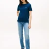 T-shirt in cotone interlock con bottoni dorati T-shirt in cotone interlock con bottoni dorati