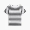 T-shirt in cotone interlock con bottoni dorati T-shirt in cotone interlock con bottoni dorati
