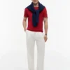 T-shirt in maglia con bordi a contrasto New York Label T-shirt in maglia con bordi a contrasto New York Label