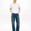 T-shirt in maglia con bordi a contrasto New York Label T-shirt in maglia con bordi a contrasto New York Label