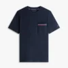 T-shirt in piqué con taschino a righe T-shirt in piqué con taschino a righe