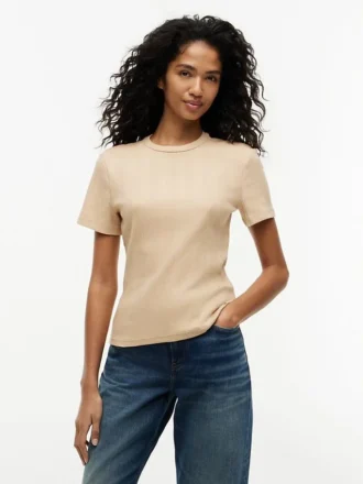 T-shirt leggera a costine T-shirt leggera a costine