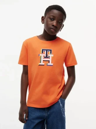 T-shirt monogramma multicolore per bambini