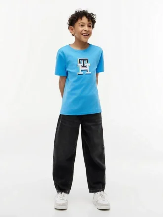 T-shirt monogramma multicolore per bambini