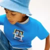 T-shirt monogramma multicolore per bambini