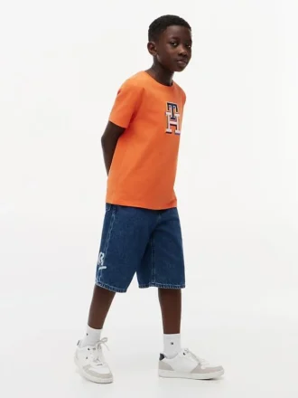 T-shirt monogramma multicolore per bambini