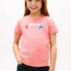 T-shirt multicolore con logo in rilievo per bambini