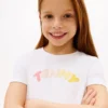 T-shirt multicolore con logo in rilievo per bambini