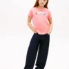 T-shirt multicolore con logo in rilievo per bambini