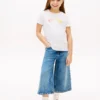 T-shirt multicolore con logo in rilievo per bambini