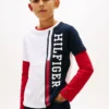 T-shirt per bambini con logo a blocchi di colore verticali T-shirt per bambini con logo a blocchi di colore verticali